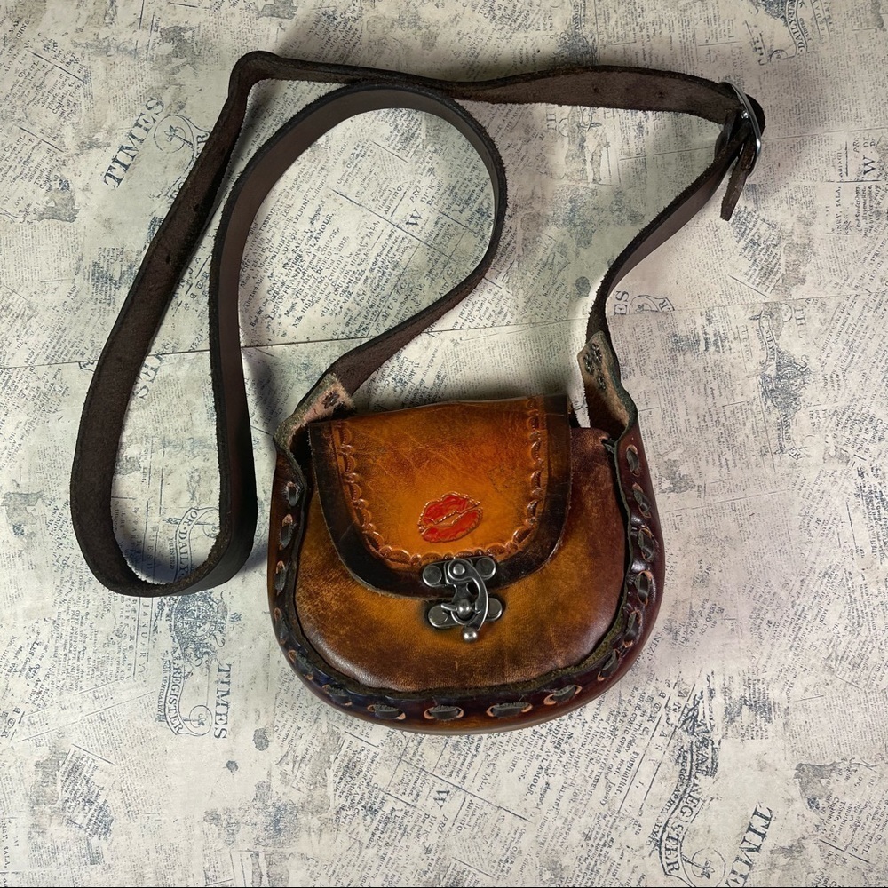 No Brand handmade small crossbody leather bag